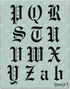 Stencil1 Old English Letter Stencils 2" - Letters & Numbers - Mylar Uppercase & Lowercase Alphabet for Hand Painting, Drawing & Cutting - Perfect ...