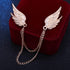 Angel Wings Tassel Chain Brooch Collar Pins. Rhinestone Metal Feather Lapel Pin, Suit Coat Breastpin for Women Men's Accessories...