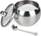 asika Sugar Bowl, Stainless Steel Sugar Pot with Clear Lid and Spoon, Drum Shape Small Condiment Container for Home and Kitchen, 8.1 Ounces(240 Mi...