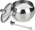 asika Sugar Bowl, Stainless Steel Sugar Pot with Clear Lid and Spoon, Drum Shape Small Condiment Container for Home and Kitchen, 8.1 Ounces(240 Mi...