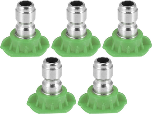 X AUTOHAUX 25 Degrees High Pressure Washer Spray Nozzle Tips Quick Connector Green 5 Pcs...