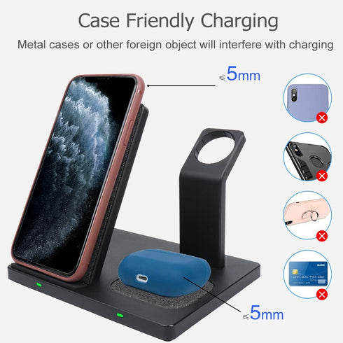 Wireless Charger Station, COSOOS 3 in 1 Charging Stand Compatible with iWatch Series 6/5/4/3/2/1, AirPods Pro/2 and iPhone 13/13 Pro/13 Pro Max/12...