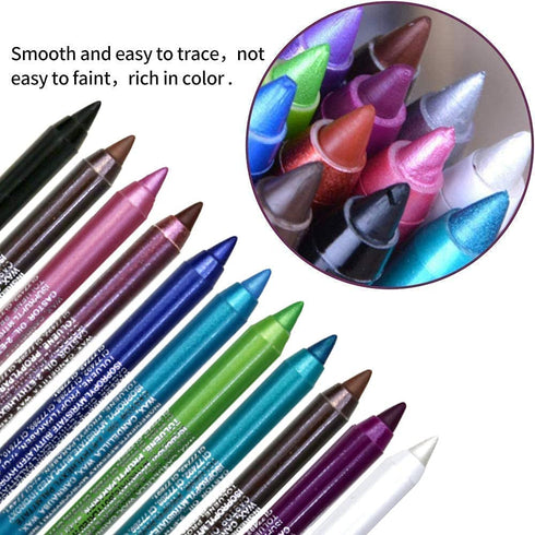2 colors Eyeliner Pen, Eye Shadow Pencil, Pearl Eyeliner Kit Metallic Eyeliner Pencil Glitter Eyeliner for Women Eye&Lip Liner Professional Eye Ma...