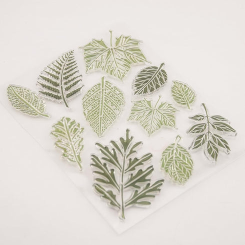Green Leaves Clear Stamps for Card Making Broadleaves Transparent Silicone Stamp DIY Scrapbooking Supplies Embossing Paper Card Album...