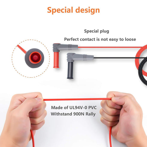 Multimeter Test Leads Banana Plug,1000V 20A Digital Multi Meter Clamp Tester Probe Test Probes Leads for Multimeter Electronic Test Leads Multimet...