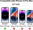 3 PCS Anti-Blue Privacy Tempered Glass Suit for iPhone 14 Pro Max Anti-Spy Screen Protector Anti-Peeping Film 9H Hardness Anti-scratch 6.7 inch (B...