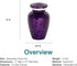 Purple Mist Keepsake Cremation Urn for Ashes, Aluminum, Purple Urn, Keepsake Sized Cremation Urn, 3 Inches High...