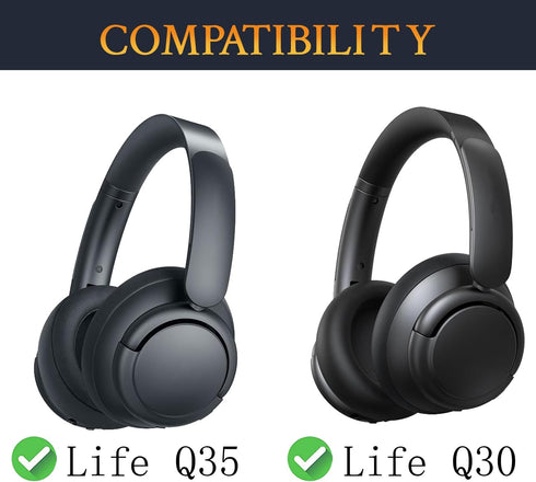 SOULWIT Cooling Gel Earpads Replacement for Anker Soundcore Life Q30/Q35 Headphones, Ear Pads Cushions with Ice Silk Fabric, High-Density Noise Is...
