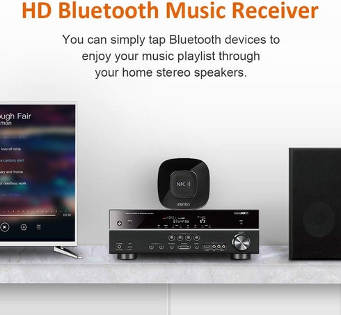 Esinkin Bluetooth Receiver Wireless Audio Adapter 4.0?NFC-Enabled? for HD Music Stereo Sound System...