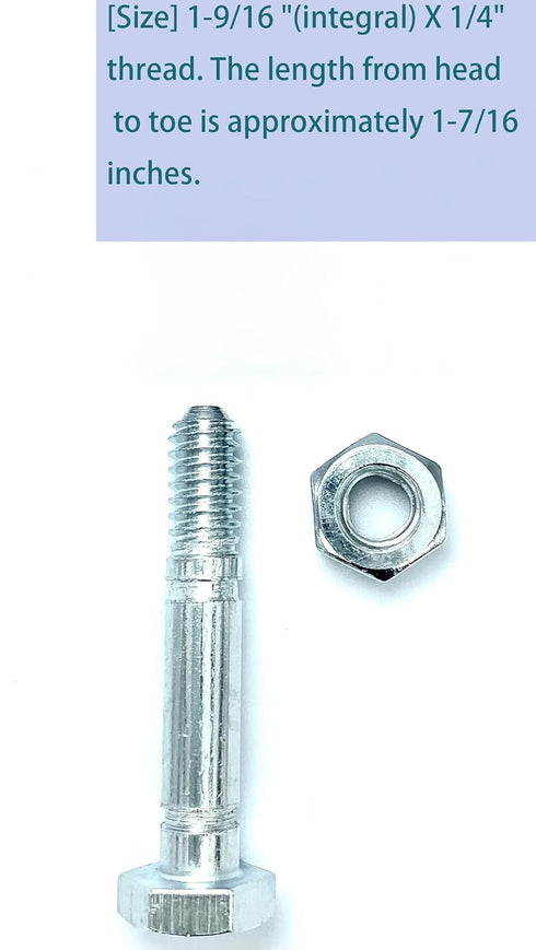 Shear pin and nut Set of 10, Suitable for Ariens 532005 53200500 510016 51001600, Compatible with Ariens Classic 24E, Compact 20, Compact 24, Comp...