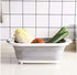 Kitchen plastic Portable 3-1n-1 Collapsible Foldable folding Silicone cutting Chopping Board., Medium, Gray and white...