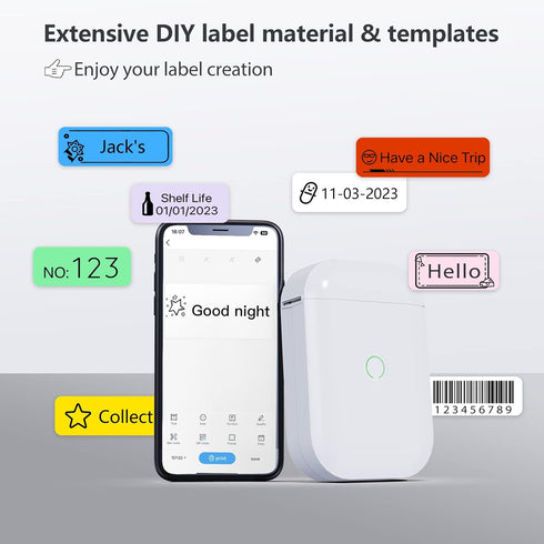 Mini Bluetooth Label Makers - D11 White Label Maker Machine with Tape Portable Label Printer Labeler for Labeling Jars Bins Home Organizing Office...