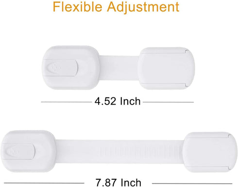 12 Pack Vkania Baby Proofing Cabinet Strap Locks - Child Safety Drawer Cupboard Oven Refrigerator Adhesive Locks - Adjustable Toilets Seat Fridge ...