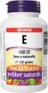 Webber Naturals Vitamin E Natural Source Softgel, 400 IU-120 Softgels...