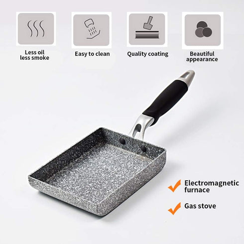 Tamagoyaki Omelette Pan, Japanese Square Egg Pan Nonstick Frying Pan for Eggs, Sandwiches, Pancakes, Omelets(size:straight side)...