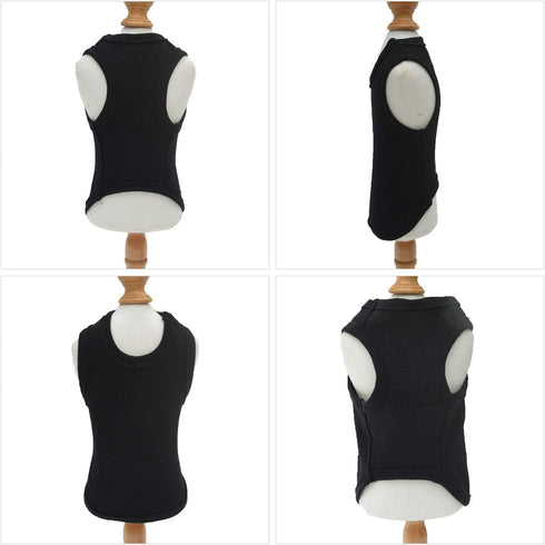 Lovelonglong 2019 Summer Pet Clothing, Dog Clothes Blank T-Shirts Ribbed Tanks Top Thread Vests for Bulldog Pit Bull Dogs 100% Cotton Black XXL...