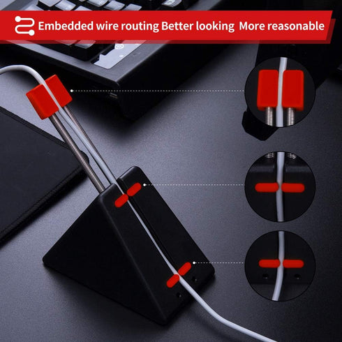 Hotline Games Mouse Bungee Mouse Cord Clip Cord Management System Fixer Holder for Esports FPS Game (3.0 Black)...