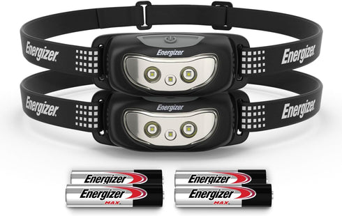 Energizer Universal Plus LED Headlamp, Lightweight Bright Headlamp for Outdoors, Camping and Emergency Light for Adults and Kids, includes Batteri...