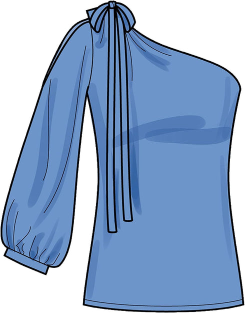 New Look UN6701A Misses' One-Shoulder Top Sewing Pattern Kit, Code N6701, Sizes 6-8-10-12-14-16-18...