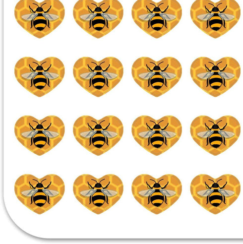Bee on Honeycomb Heart Shaped Planner Calendar Scrapbook Craft Stickers...
