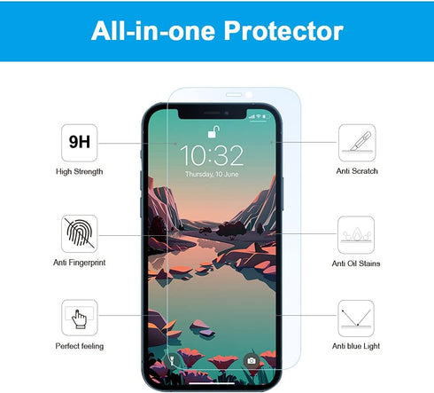 GLASS-M Blue Light Blocking Screen Protector for iPhone 12 /iPhone 12 Pro, Anti-Blue Ray Tempered Glass Film, Blue Ray Filter Eye Protection Scree...