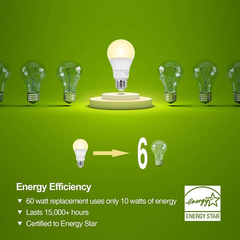 DEWENWILS 8-Pack Dimmable LED A19 Light Bulb, Soft White Light with Warm Glow, 800 Lumen, 2700K, 10W (60 Watt Equivalent), E26 Medium Screw Base, ...