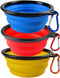 Mr. Peanut's Collapsible Dog Bowls, Set of 3 Colors, Dishwasher Safe BPA Free Food Grade Silicone Portable Pet Bowls, Foldable Travel Bowls for Fe...