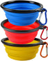 Mr. Peanut's Collapsible Dog Bowls, Set of 3 Colors, Dishwasher Safe BPA Free Food Grade Silicone Portable Pet Bowls, Foldable Travel Bowls for Fe...