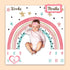 Colorful Rainbow Baby Monthly Milestone Blanket, Girl Crown Star Pattern, Newborns 1 to 12 Months Unisex Include 4 Frames and 1 Headband 47"x47" B...