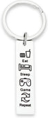 Kivosiiviz Gamer Keychain Eat Sleep Game Repeat Gifts for Teen Gammers Keychain...