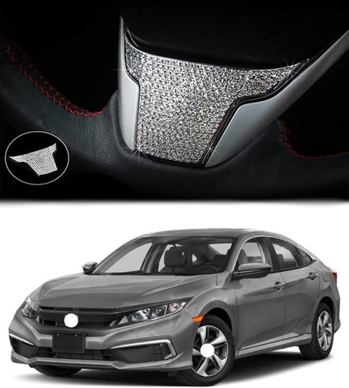 Steering Wheel Bling Crystal Accessory Interior Stickers Compatible with Honda Civic CR V...