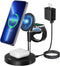 3 in 1 Wireless Charging Station (2023 Newest), Fast Mag-Safe Charger Stand with QC2.0 3.0 Adapter Compatible with iPhone 14,13,12 Pro Max/Pro/Min...