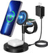 3 in 1 Wireless Charging Station (2023 Newest), Fast Mag-Safe Charger Stand with QC2.0 3.0 Adapter Compatible with iPhone 14,13,12 Pro Max/Pro/Min...