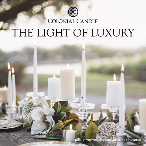 Colonial Candle Unscented Taper Candle, Handipt Collection, Wedgewood, 10 In, Pack of 12 - Up to 8 Hours Burn...