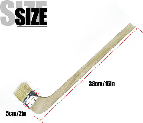 Wooden Handled Hog Bristle Radiator Right Angle Bend Paint Brush, 15" Long, 2" Brush Width (2 Pieces)...