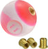 Lunsom Round Ball Shift Knob, Gear Shifter Knobs with 3 Adapters Head Shift Ball Handle for Manual Automatic Vehicles,Amber-red...