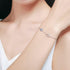 Blue Evil Eye Hamsa Hand Bracelet in Sterling Silver 925 with Cubic Zirconia CZ and 7"+1.5" Cable Chain...