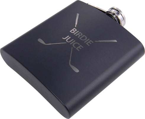 Birdie Juice 6oz Flask - Great Gift for A Golfer, Father's Day, Birthday, or Christmas Gift (Black)...