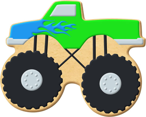 Monster Truck Cookie Cutter 5 Inch – Made in the USA – Foose Cookie Cutters Tin Plated Steel – Truck Cookie Mold...
