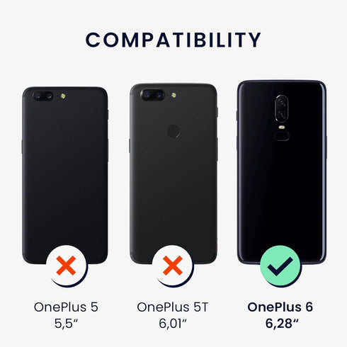 kwmobile Case Compatible with OnePlus 6 Case - TPU Silicone Phone Cover with Soft Finish - Gray Green...