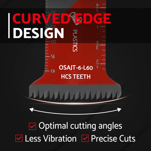 Oscillating Saw Blades for Wood, 6 PCS Multitool Blades for Wood, Plastic, Curved Edge Long Power Oscillating Tool Blades Japanese Teeth by S&F ST...