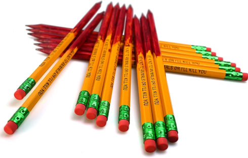 Blood Pencil John Movie Props Cosplay for Fans, Hand Painted Pencil Be Kind To Animals Or I'll Kill You...