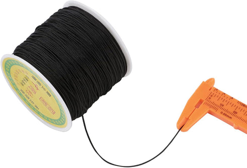 Pandahall 100 Yards Nylon Beading Cord 0.8mm Braided Nylon Beading String Thread Chinese Knotting Cord with Plastic Spool for Knotting Braiding Be...