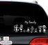 TOTOMO 13 Stick Figure My Family Car Stickers (Style#2) with Pet Dog Cat Family Car Decal Sticker for Windows Bumper...