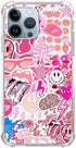 Hippie Pink Aesthetic Case Compatible with iPhone 14 Pro Max, Vintage Pink Smile Face Collage Case for iPhone 14 Pro Max, Cool Trendy TPU Bumper C...