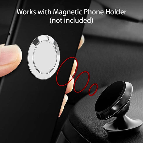 Upgraded World's Slimmest Phone Ring Holder, Tomorotec Ultra Thin Cell Phone Ring Stand Magnetic Car Mount Hook Matte Center Compatible for iPhone...
