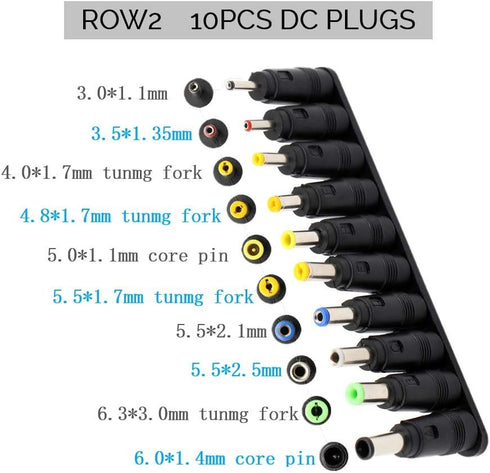 Universal 34pcs DC Connectors Plug Kit DC Power Adapter Connector, 5.5 x 2.1mm female Base...