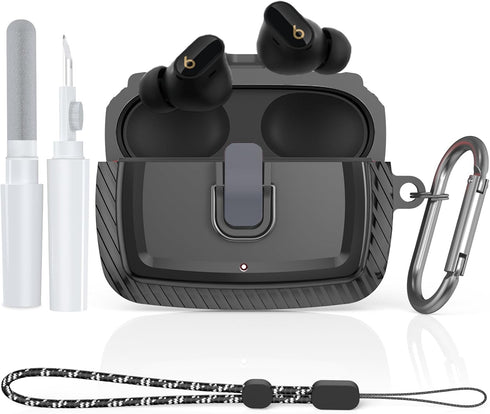 Secure Lock Case for Beats Studio Buds (2021) / Beats Studio Buds + Case Cover (2023), WOFRO Shockproof Protective Skin for Beats Studio Buds Plus...