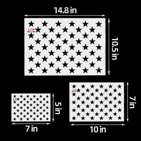 6 Pieces 50 Star Stencils for American Flag Plastic Star Stencil Template for Painting on Wood Crafts Fabric Paper Airbrush Wall Art Reusable 50 S...