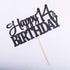 PALASASA Black Glitter Happy 14th Birthday cake topper - 14 Anniversary Party Decoration (14th)...